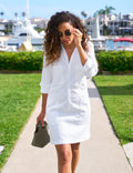 IRELAND DRESS White, Italian Performance Linen
