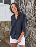 EILEEN Navy, Italian Featherweight Poplin