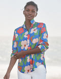 EILEEN Bright Blue Floral, Italian Classic Linen