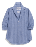 EILEEN Blue and Navy Stripe, Italian Classic Linen