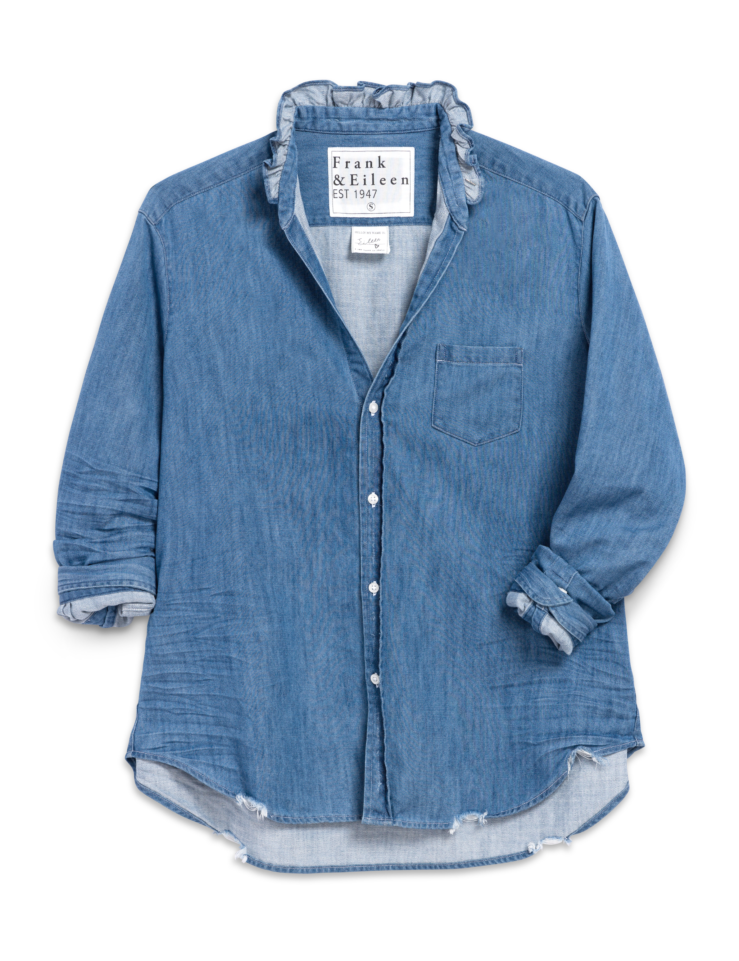 EILEEN RUFFLE Vintage Stonewashed Indigo, Famous Denim