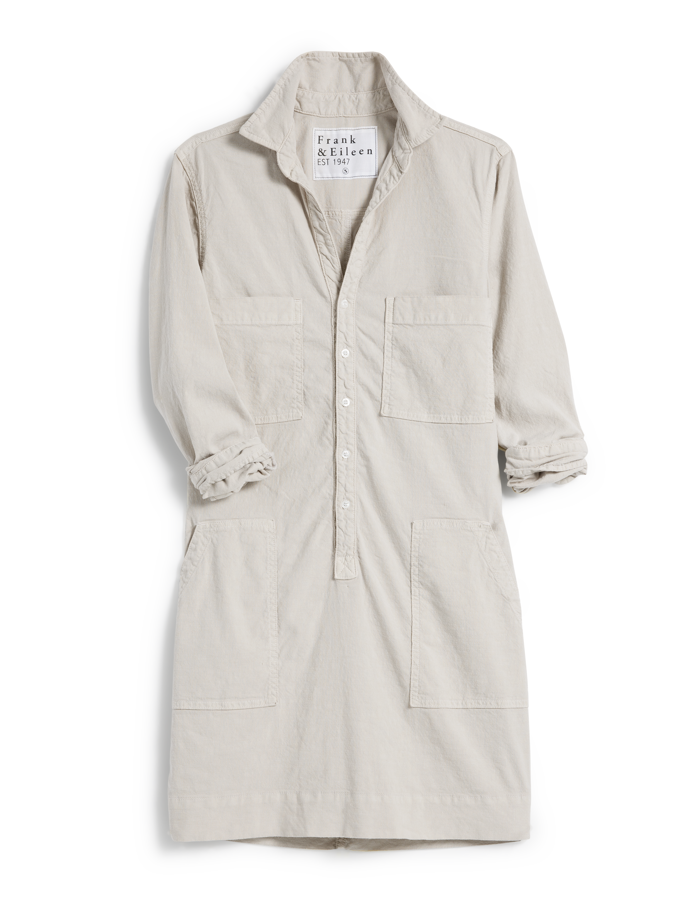 IRELAND DRESS Cement, Italian Performance Linen
