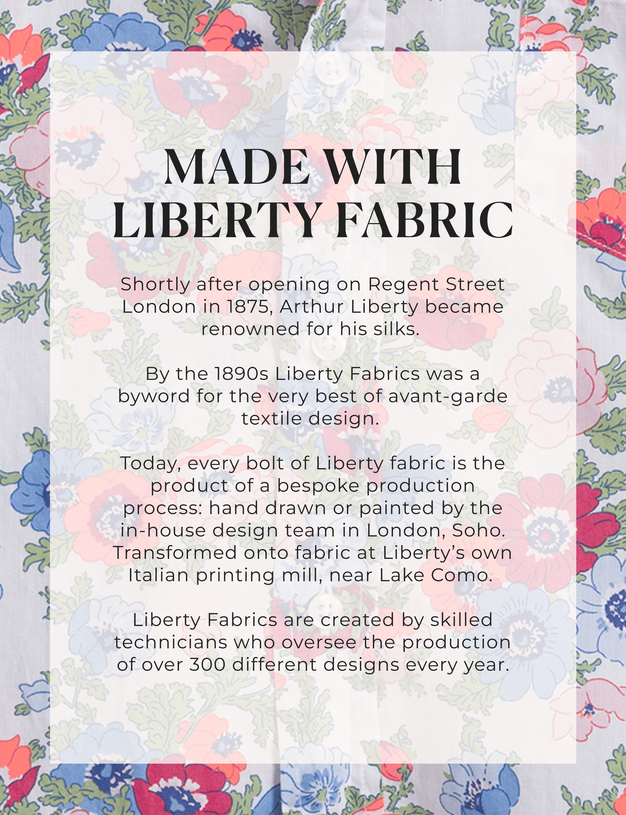 EILEEN Pink and Red with Blue Floral, Made with Liberty Fabric